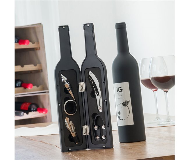 Estuche de Vino Botella IG114260 Negro