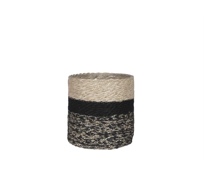 Cesta ERIKA de yute 20x20x20cm Negro