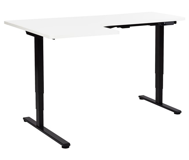 Beliani Escritorio ajustable DESTINES 160x109 Blanco/ Negro