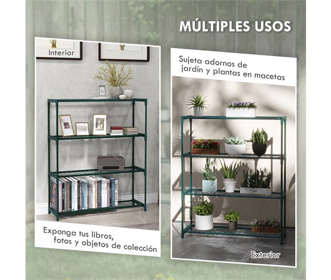 Estantería para Plantas Acero Outsunny Verde