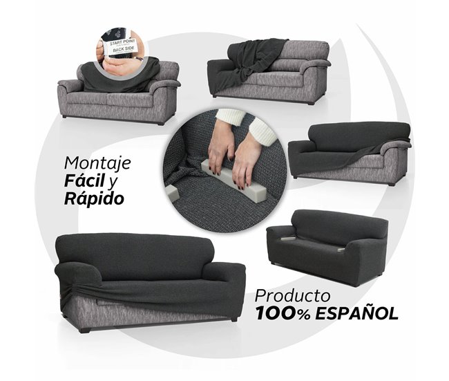 Funda para Sofá Romeo 4 plazas Negro