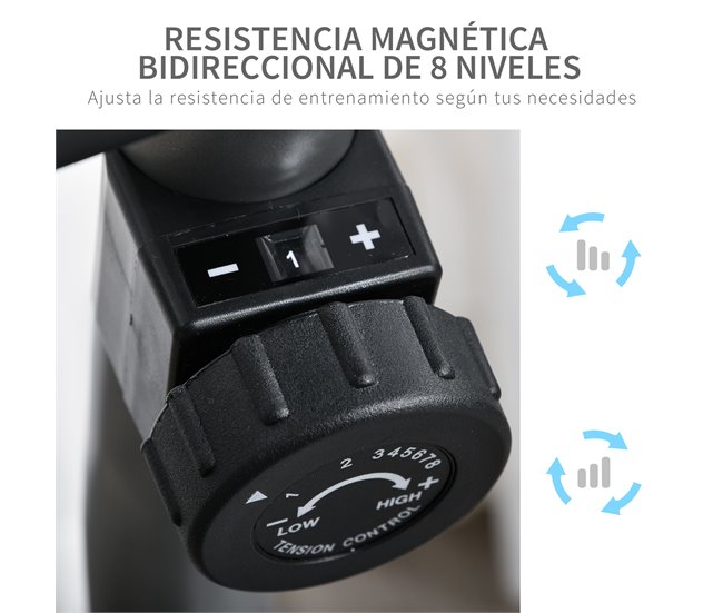 Bicicleta Estática Acero, ABS HOMCOM, deportes y ocio - fitness Gris