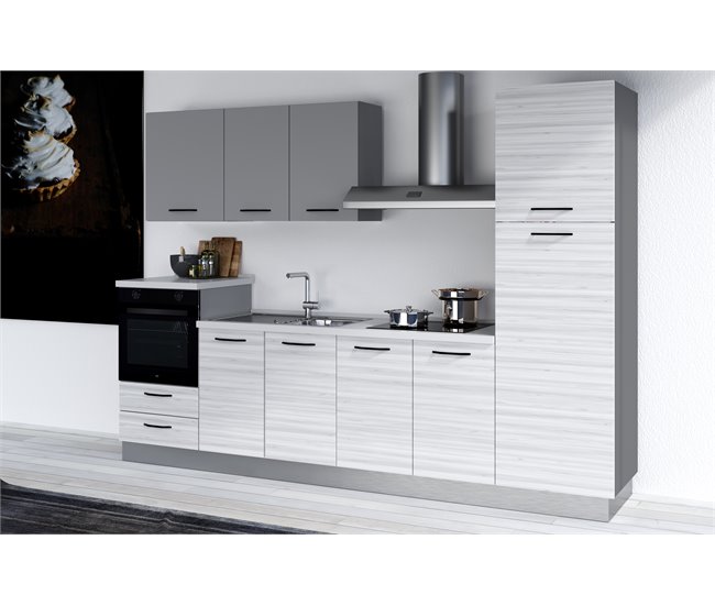 Cocina GILDA 2.0 izquierda Gris Claro/ Madera Gris