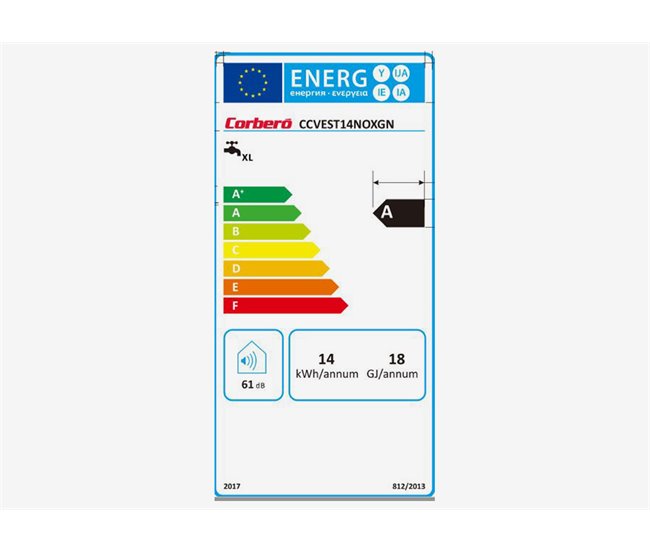 Calentador de agua 14 litros CORBERÓ CCVEST 14 NOX GN Blanco