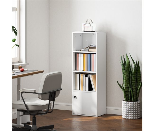 Estantería para Libros Melamina de Madera, MDF HOMCOM Blanco