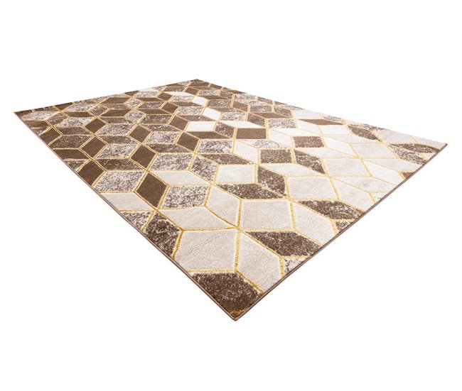Alfombra MEFE moderna B400 Cubo Geométrico 3D Structural 120x170 Beige