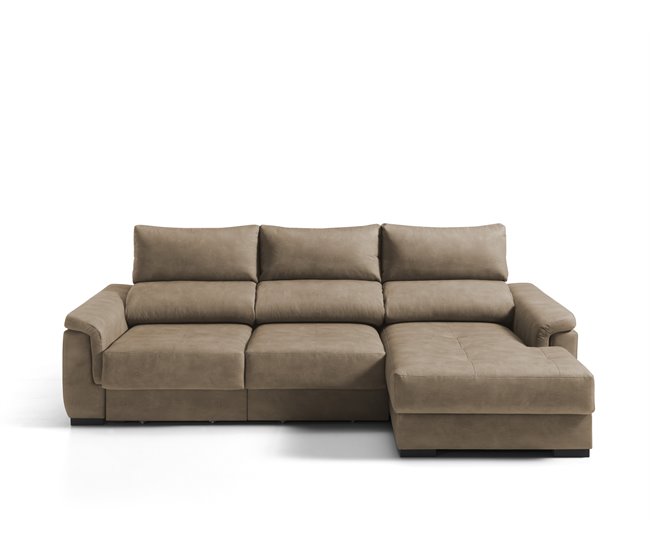 Chaise longue con arcón 4 plazas NAHIA Camel