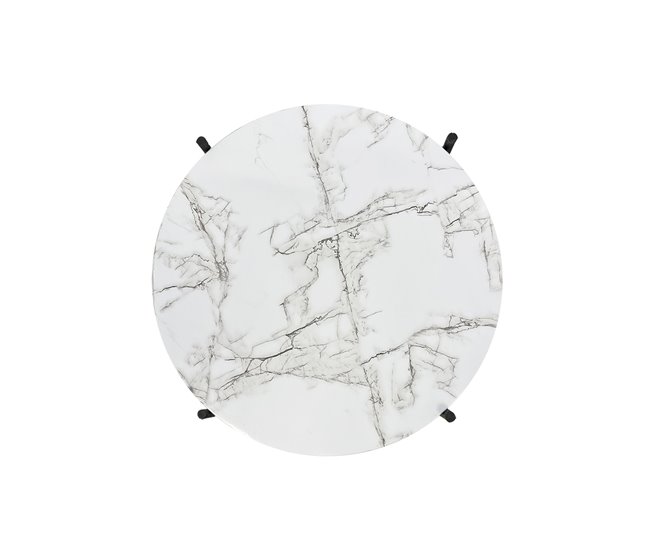 Acomoda Textil – Mesa Auxiliar Plegable de Metal para Recibidor. 40x40 Blanco/ Negro