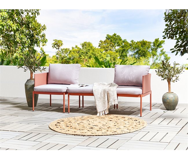 Beliani Conjunto de jardín TERRACINA Gris Claro