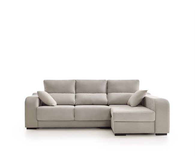 Sofá Chaiselongue Zafiro 3 Plazas Tela Derecha Beige