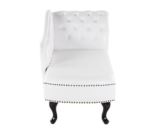 Beliani Chaise longue derecho Piel sintética NIMES Blanco