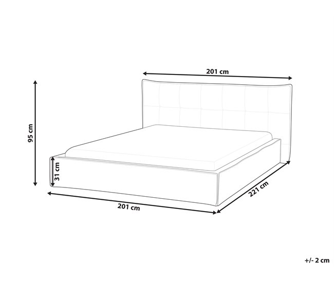 Beliani Cama de agua Lino LESTRE 201x221 Crema