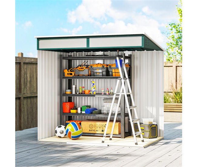 Caseta de Jardín Acero Galvanizado Outsunny Verde