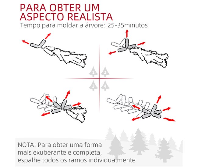 Árbol de Navidad Plástico, Acero HOMCOM, hogar - decoración Verde