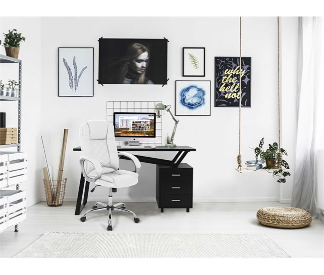 Sillón giratorio Inmaculada en polipiel Blanco