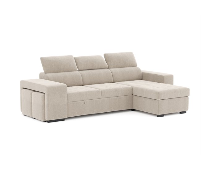 Chaise longue PHOENIX convertible en cama Beige