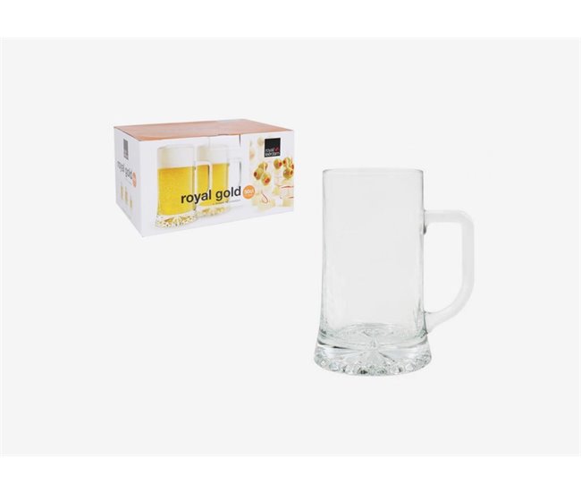 Set de 6 jarras de cerveza ROYAL Transparente