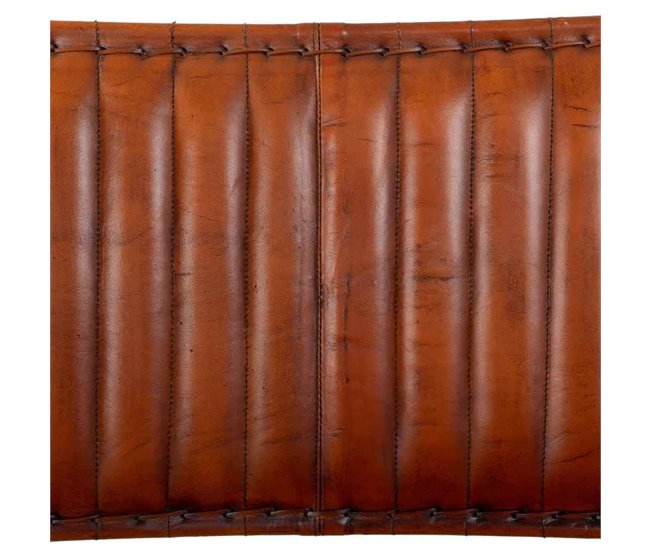 Banco de metal y piel Marron