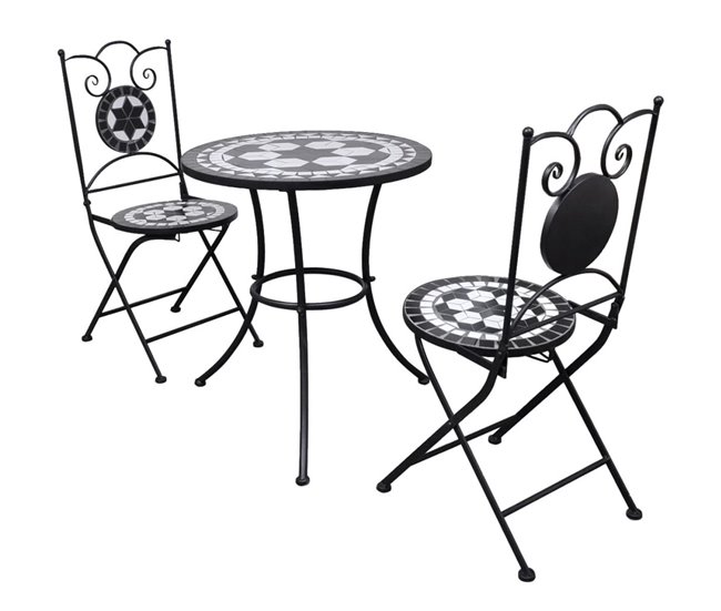 Conjunto de jardín Salento  sillas + mesa Blanco