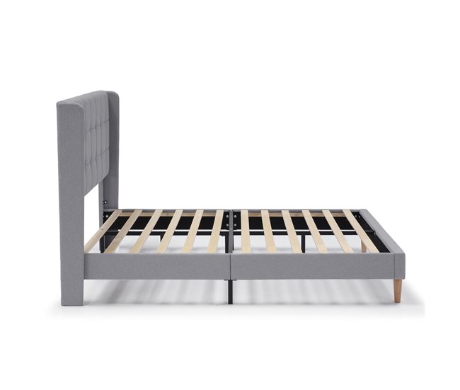 Estructura de Cama tapizada Esther 150x190 Gris Claro