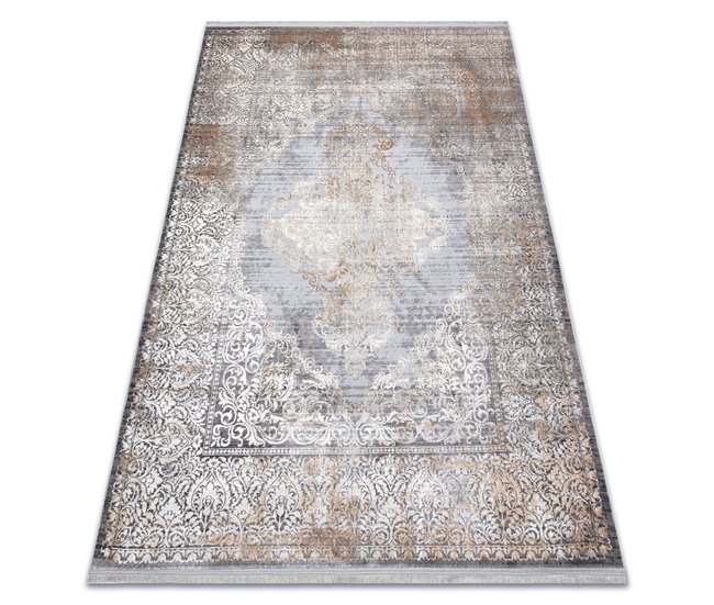 Alfombra LUCE 80 moderna Ornamento vintage Structural 154x220 Gris