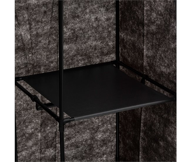 Armario Modular de Tela con Baldas y Barra Negro