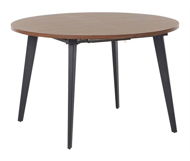 Beliani Mesa de comedor extensible BOVINA Madera Oscura