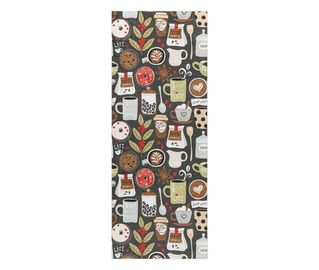Alfombra lavable ANDRE 1297 Taza café para la cocina Multicolor
