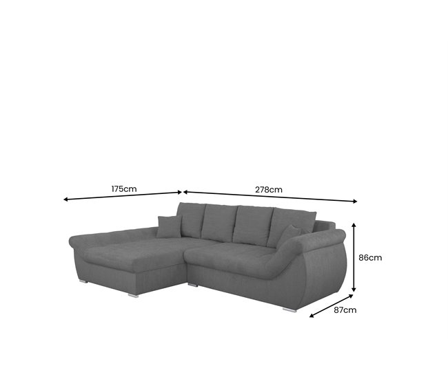 Chaise longue con cama y arcón EDEN Antracita