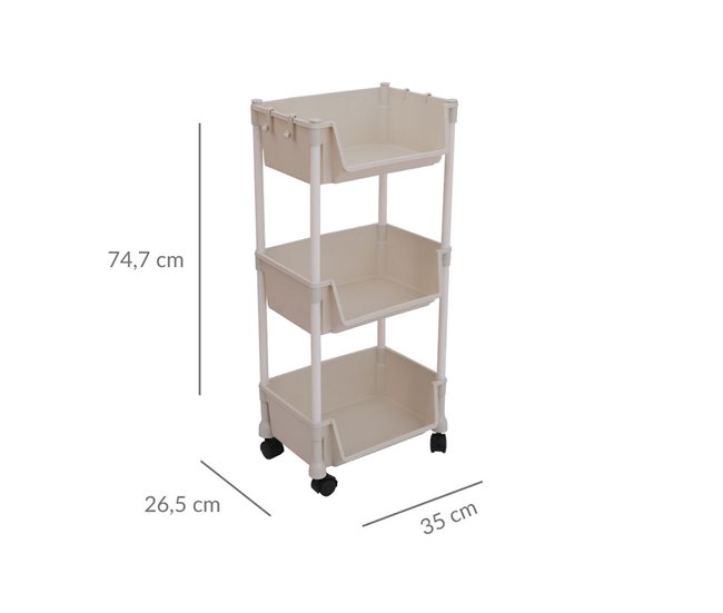 Carrito auxiliar Reddie con  niveles y ruedas  xx Blanco