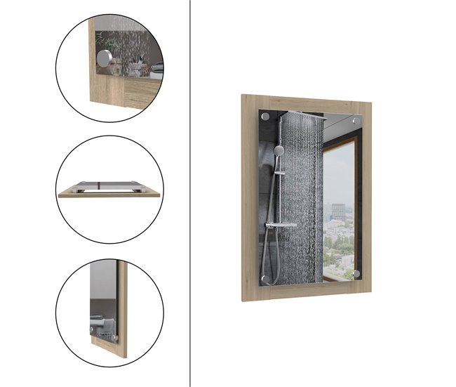 Espejo de Baño Vanguard, con forma rectangular Marron Claro