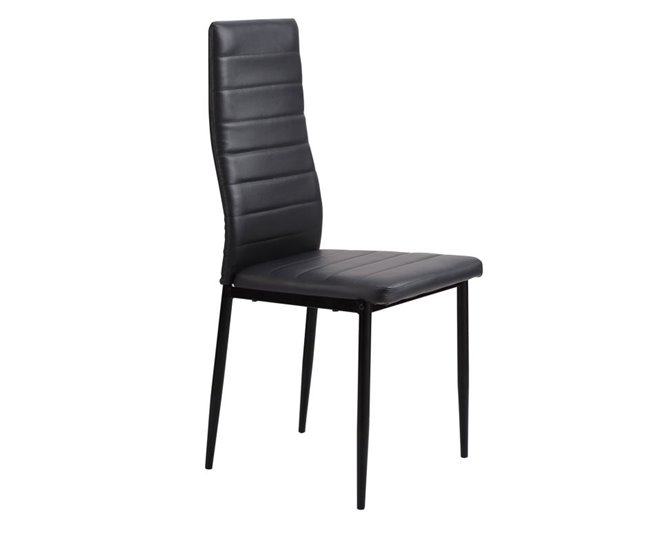 Pack 4 sillas de comedor Niza Símil Piel Negro