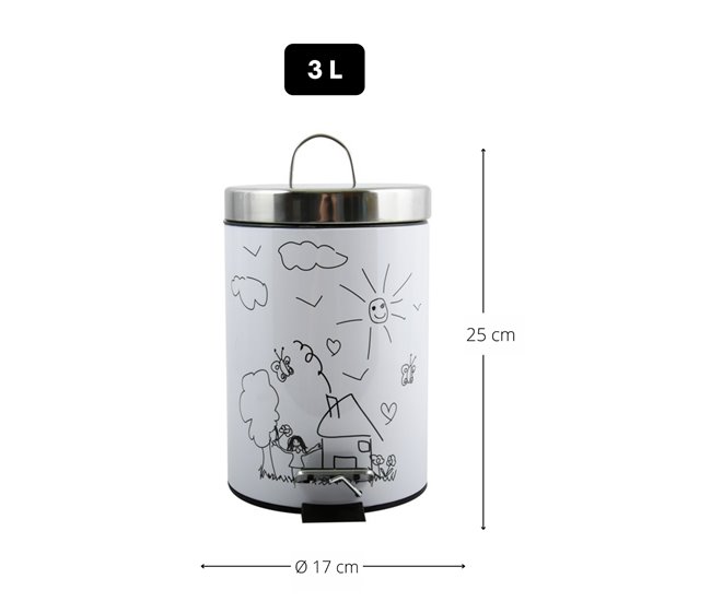 Cubo De Basura 3L Blanco