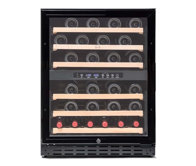 Vinoteca 46 botellas Vinobox 50 GC 2T N Libre o encastrable Dos zonas de temperatura Negro