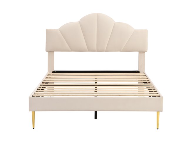Marco de la cama 190x140 Beige