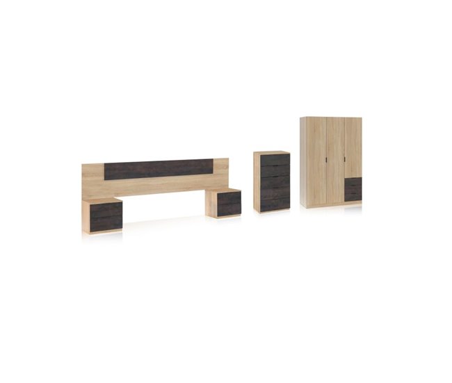 Dormitorio Akari 5C Plus 247x38 Gris/natural