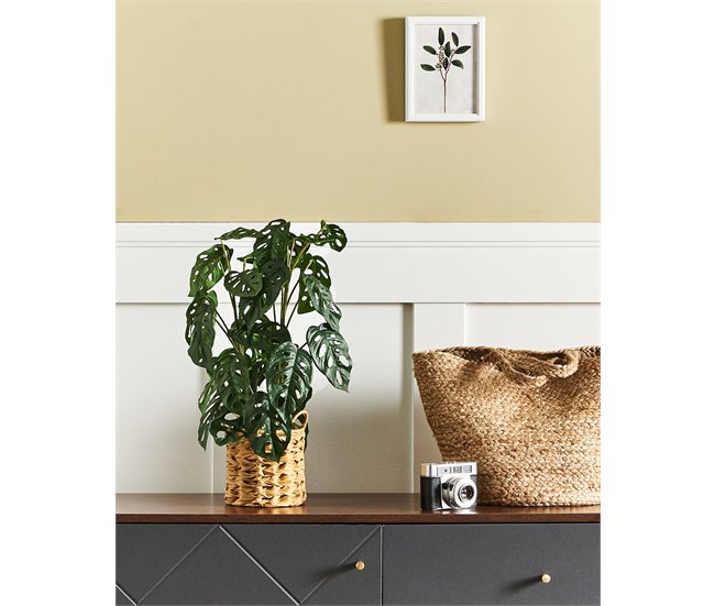 Beliani Planta artificial MONSTERA ADANSONII Verde