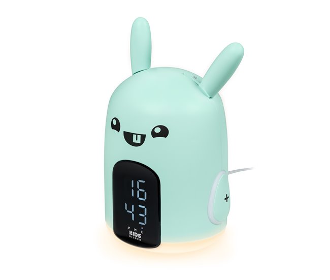 Reloj despertador y luz nocturna RKIDSRABBIT BIGBEN Turquesa