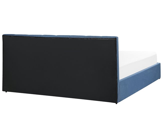 Beliani Cama con somier Poliéster DREUX 191x214 Azul