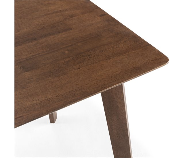 Juego de mesa y 4 sillas de comedor Venus 80x80 Nogal