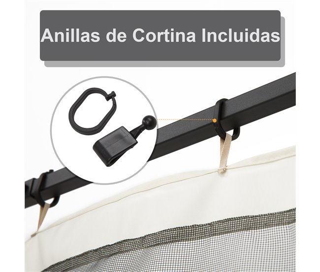 4 Paneles Laterales de Mosquitera para Carpa Poliéster, Nylon 302x0 Negro