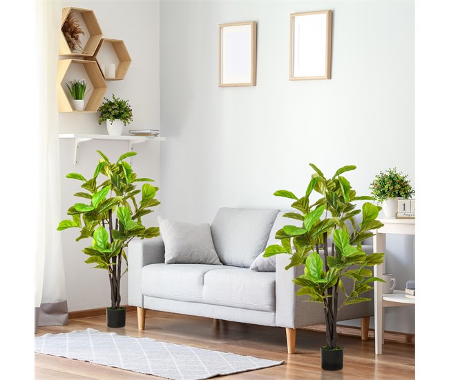 Plantas Artificiales PE, PEVA HOMCOM, hogar - decoración Verde