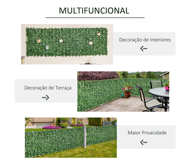 Artificial en Rollo PE Outsunny, terraza y jardín - jardinería Verde