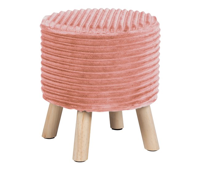 Puff LOUISE redondo 35x40cm Rosa