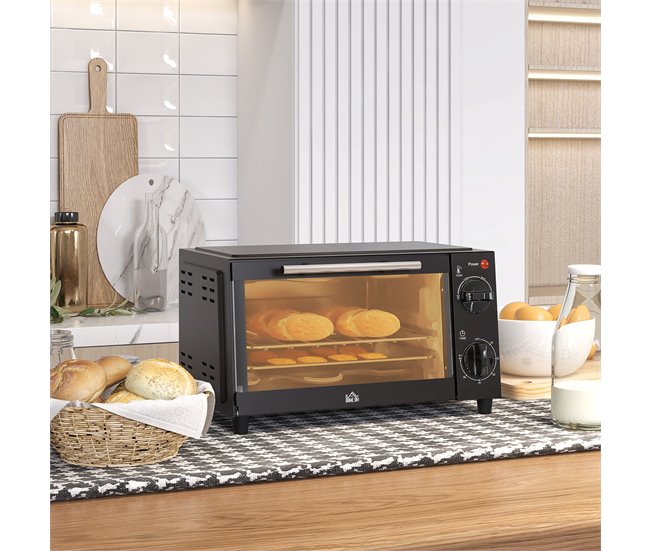 Horno Eléctrico Metal HOMCOM, hogar - cocina Negro