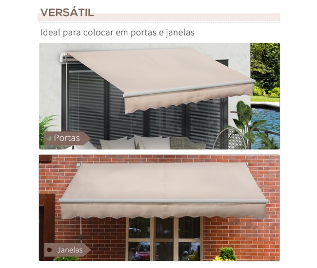 Toldo Manual Retráctil Poliéster 295x200 Crudo