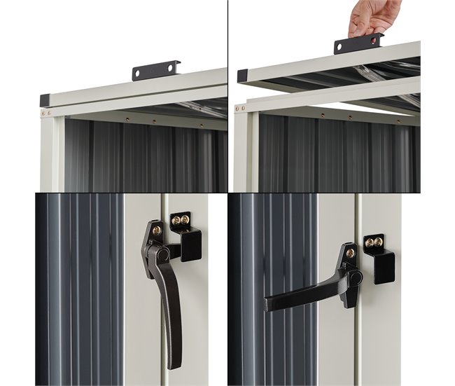 Cobertizo para 2 contenedores de basura acero Tarbek Antracita