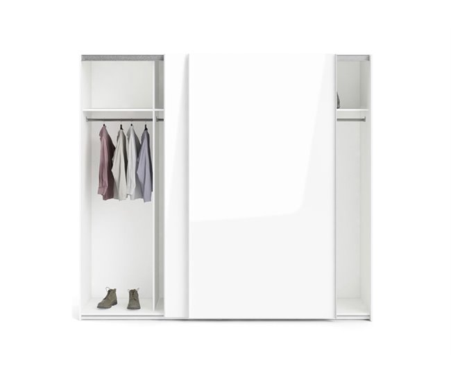 Armario FIRENZE puertas correderas blanco brillo Blanco Brillo