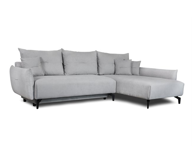 Chaise longue con cama y arcón STOCKHOLM Gris