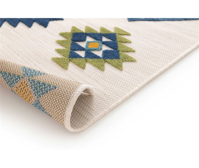 Alfombra geométrica con relieve de interior/exterior MILA - ATTICGO 80x150 Multicolor